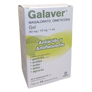 GALAVER (MAGALDRATE, DIMETICONE) 80MG/10MG 10 ENVELOPES