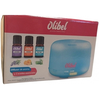 OLIBEL DIFUSOR ULTRASONICO DE AROMA Y 3 ACEITES ESENCIALES