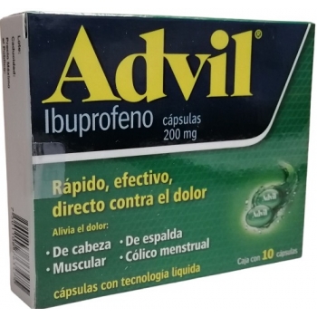 ADVIL (IBUPROFEN) 10 CAPSULES 200 MG