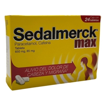 SEDALMERCK MAX (PARACETAMOL, CAFEINA) 650MG/65MG