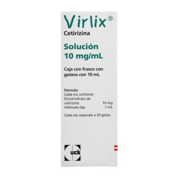 VIRLIX (CETIRIZINA) 10/ML SOLUCION *ESTE PRODUCTO ESTÁ DISPONIBLE SOLO PARA CLIENTES DENTRO DE MÉXICO*