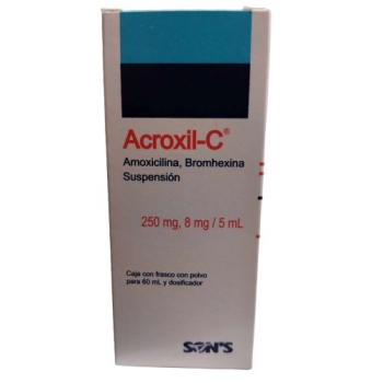 ACROXIL-C (AMOXICILINA, BROMHEXINA) Suspension 250MG 8MG /5ML 60ML