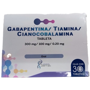 GABAPENTINE/THIAMINE/CYANOCOBALAMINE 300/100/0.20MG C/30 TABS