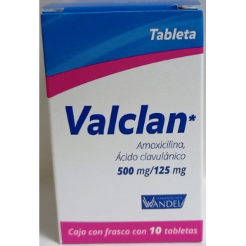 VALCLAN (Amoxicilina/ Acido Clavulanico) 500MG/125MG CON 10 TABLETAS