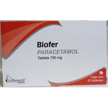 BIOFER (PARACETAMOL) 750MG CON 20 TABLETAS