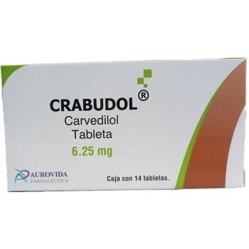 CRABUDOL (CARVEDILOL) 6.25MG WITH 14 TABLETS