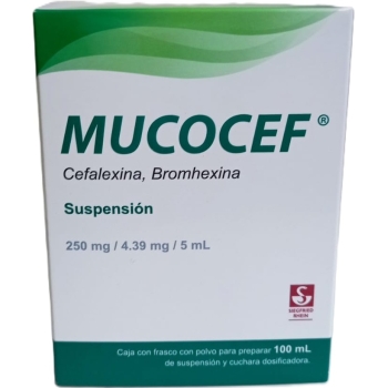 MUCOCEF (CEFALEXINA,BROMHEXINA) 250MG/4.39MG 100ML SUSPENCION