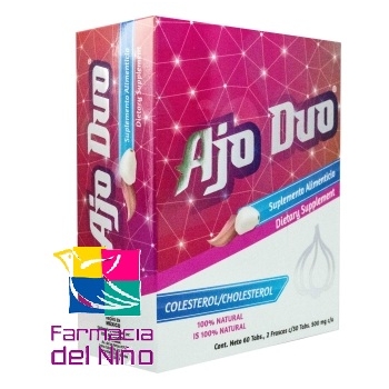 GARLIC DUO CHOLESTEROL 500MG 2 BOTTLES 30 TABLETS EACH