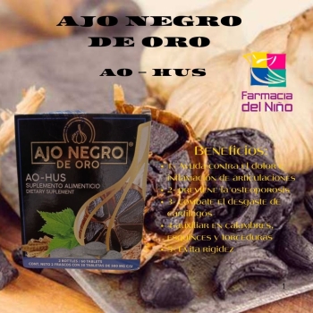 AO-HUS GOLD BLACK GARLIC 2 BOTTLES OF 30 TABLETS EACH