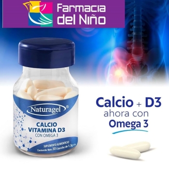 CALCIO VITAMINA D3 CON OMEGA 3 (Naturagel) 1.3G 30 CAPSULAS