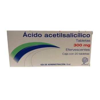 ACIDO ACETILSALICILICO 300MG (Psicofarm) 20 TABLETAS EFERVESCENTES