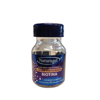 BIOTINA/ALOE VERA/VITAMINA E+AC. PANTOTÉNICO (Naruragel) c/30 CAPS. 700 MG.