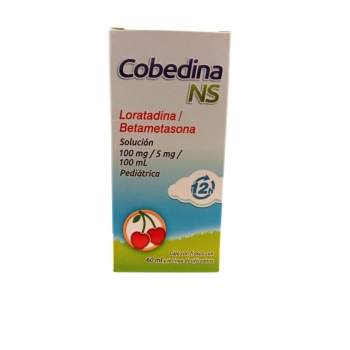 Cobedina NS (Loratadina/ Betametasona) 100mg/5mg Solucion Pediatrica  Frasco con 60ml