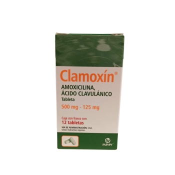 CLAMOXIN (Amoxicilina/Acido Clavulánico)  500mg /125 MG C/12TAB