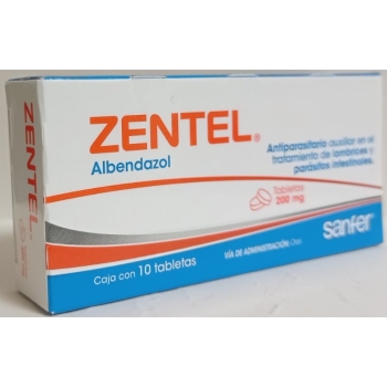 ZENTEL (ALBENDAZOL) 200MG 10PILLS