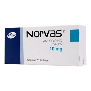 NORVAS (Amlodipino) 10mg 20tabletas