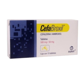 CEFABROXIL (Cefalexina/Ambroxol) 500mg/30mg 15 tabletas