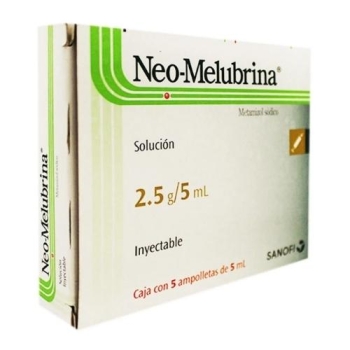 NEO-MELUBRINA ( metamizol sodico ) SOLUCION INYECTABLE 2.5 G / 5 ML *THIS PRODUCT IS ONLY AVAILABLE IN MEXICO