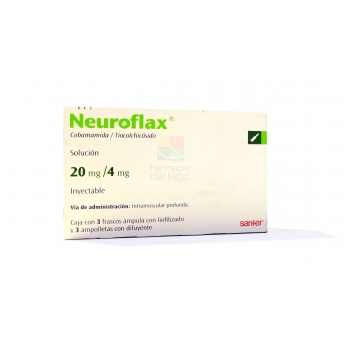 NEUROFLAX ( cobamamida / tiocolchicosido ) 20 / 4 mg c/ 3 ampulas  *THIS PRODUCT IS ONLY AVAILABLE IN MEXICO