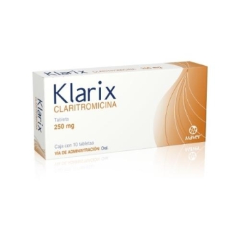 KLARIX ( claritromicina ) 250MG C/10 TABLETAS