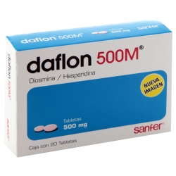 DAFLON 500M  (diosmina/hesperidina ) 500mg C/20 TABLETAS
