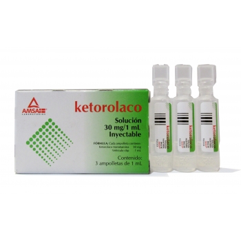 KETOROLAC (Ketorolac tromethamine) 30 mg 3 vials *THIS PRODUCT IS ONLY AVAILABLE IN MEXICO
