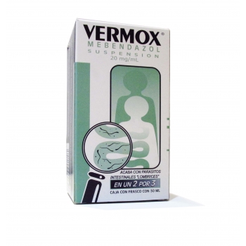 VERMOX (MEBENDAZOLE) 20MG/ML SUSPENTION - NOT SHIPPABLE OUTSIDE OF MEXICO
