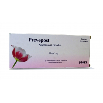 PREVEPOST (Noretisterona/estradiol) SOL. INY C/1 AMP-JGA 1ML 50/5 MG - This product is available only to customers within Mexico