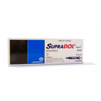 SUPRADOL HYPAK (KETOROLACO) 1 JGA 30MG *THIS PRODUCT IS ONLY AVAILABLE IN MEXICO