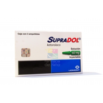 Supradol (KETOROLAC) INJ SOL 3 VIALS 60 MG *THIS PRODUCT IS ONLY AVAILABLE IN MEXICO