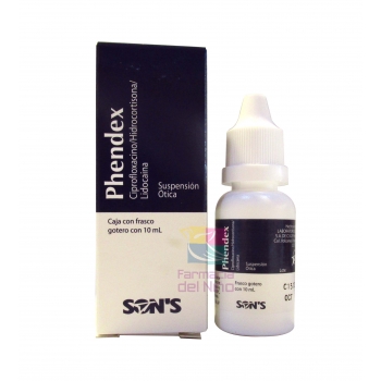 PHENDEX (CIPROFLOXACIN / HYDROCORTISONE / LIDOCAINE) SUSP OTICA 10 ML