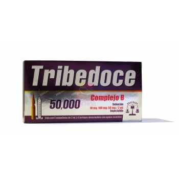 TRIBEDOCE (VITAMINA B1 / VITAMINA B6 / HIDROXOCOBA) INY 50 000 U 5 AMP
