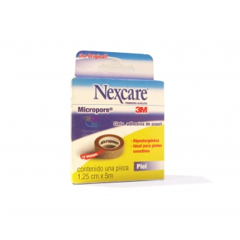 NEXCARE CINTA MICROPORE COLOR PIEL 1.25CMX5MTS