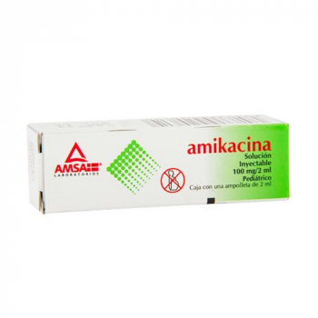 AMIKACINA 100MG/2ML  CON 1 SOLUCION INYECTABLE