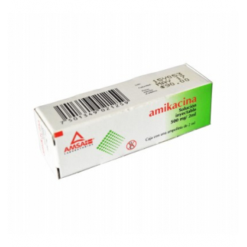 AMIKACINA 500MG/2ML SOLUCION INTECTABLE CON UNA