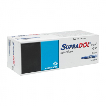SUPRADOL HYPAK 30 MG (KETOROLACO)BOX WITH 3 SYRINGES *THIS PRODUCT IS ONLY AVAILABLE IN MEXICO