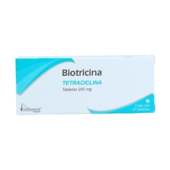 BIOTRICINA 250 MG 10 TABLETAS (TETRACICLINA)