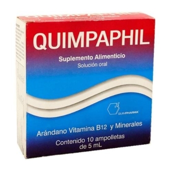QUIMPAPHIL SOLUCION ORAL CON 10 AMPOLLETAS 5ML  *Este producto no se envía fuera de México*