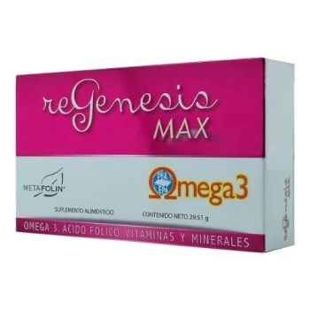 REGENESIS MAX (OEMGA 3, ACIDO FOLICO, VITAMINAS Y MINERALES) 29.51G  30 CAPSULAS