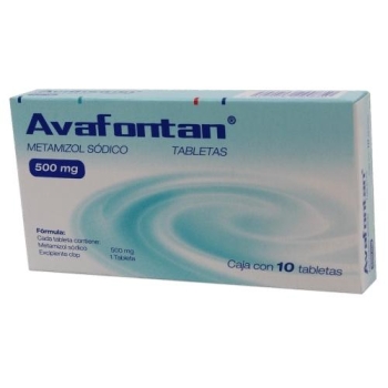 AVAFONTAN (METAMIZOL SODICO) 500MG 10 TABLETS