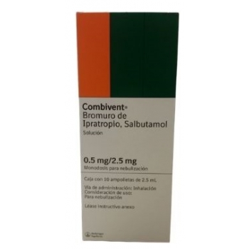 COMBIVENT (IPRATROPIO BROMIDE, SALBUTAMOL) 0.5MG/2.5MG 5 AMPOULES - This product is available only to customers within Mexico