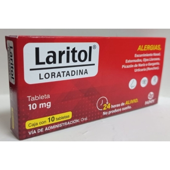 LARITOL (LORATADINA) 10MG 10 TABLETAS