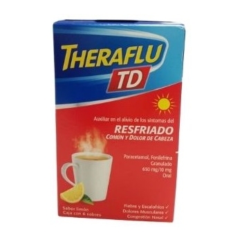 THERAFLU TD (PARACETAMOL, PHENYLPHRINE GRANULATED) 650MG/10MG 6 ENVELOPES