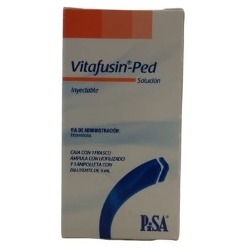 VITAFUSIN-PED (VITAMINAS A,D3,E,C,B2,B1,B6,B12,K1,ACIDO FOLICO, BIOTINA,DEXPANTENOL,TIAMINA,NICOTINAMIDA) 1 FRASCO AMPULA Y 1 AMPOLLETA CON DILUEYENTE