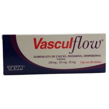 VASCULFLOW (DOBESILATO DE CALCIO, DIOSMINA, HESPERIDINA) 250MG/225MG/25MG 30 TABLETAS