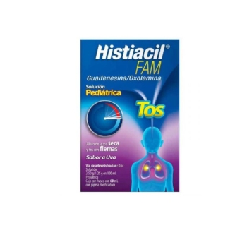 HISTIACIL FAM (GUAIFENESINA, OXOLAMINA) 2.50G/1.25G FRASCO CON 60 ML JARABE