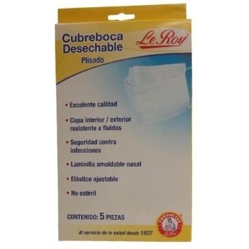 PLEATED DISPOSABLE MOUTH COVER LE ROY 5 PIECES