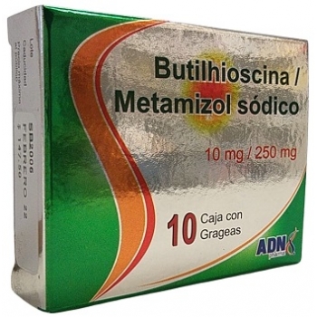 BUTILHIOSCINA, METAMIZOL SODICO (BUTILHIOSCINA, METAMIZOL SODICO)10MG/250MG 10 GRAGEAS
