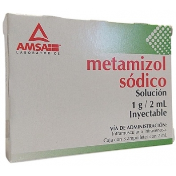 SODIUM METAMIZOL (SODIUM METAMIZOL) 1 G 3 AMPOULES *This product cannot be shipped internationally*