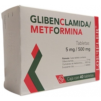 GLIBENCLAMIDA/METFORMINA (GLYBENCLAMIDE / METFORMIN) 5MG/500MG 40 TABLETS